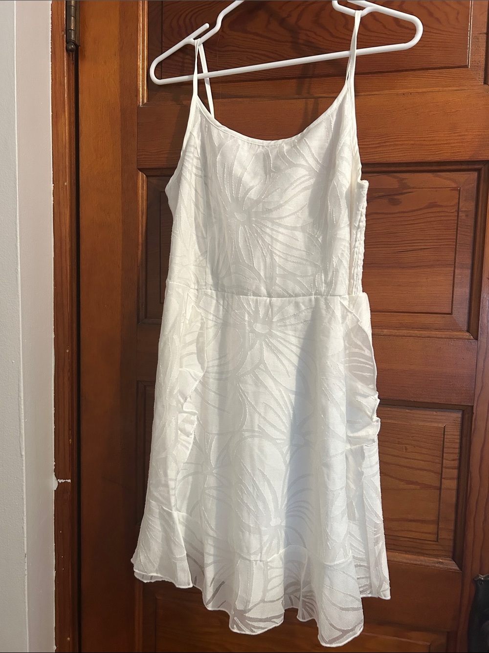 White Spaghetti Strap A-Line Dress